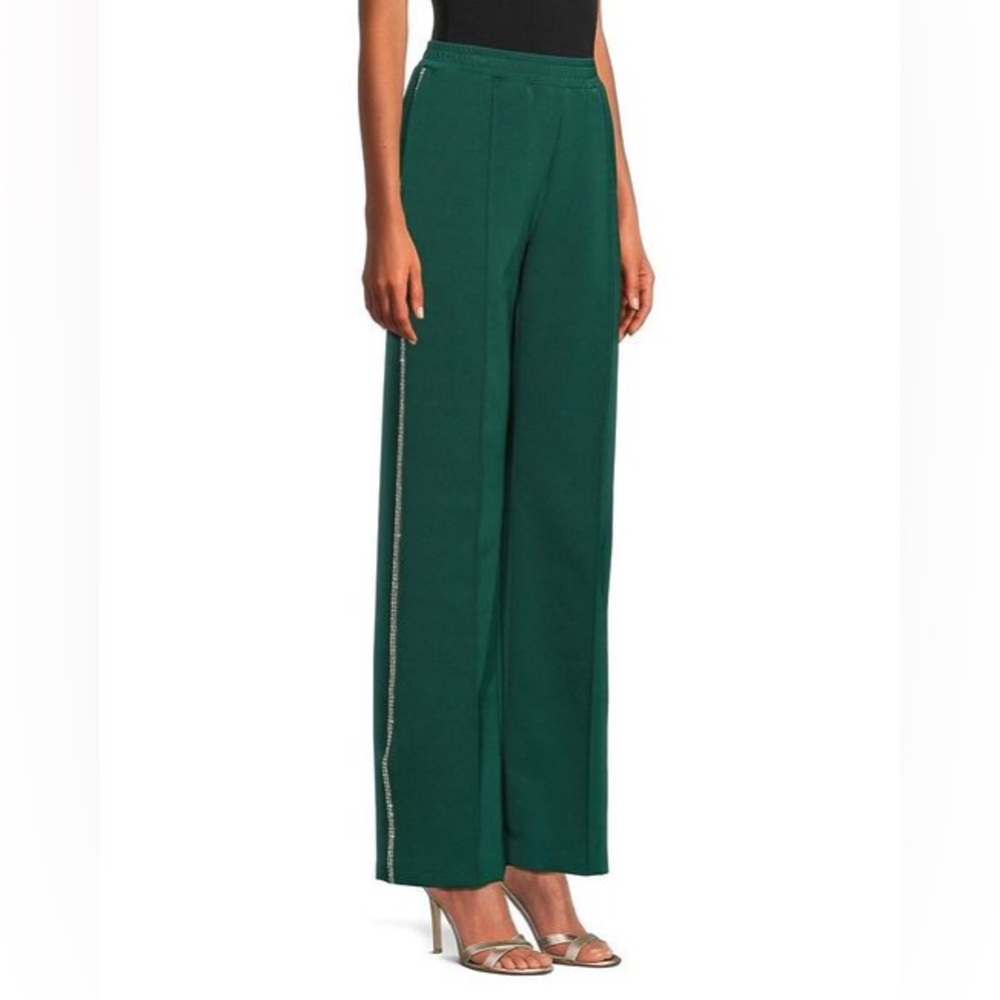 AREA Embellished Stripe Wide Leg Pants size S